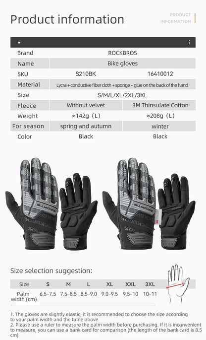 Cycling Gloves Tactical Gloves Thickened Pad Shockproof Breathable GEL Bike Motorcycle Winter Warmer Full Finger