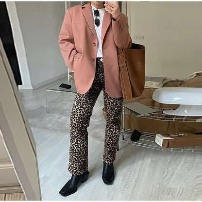 Animal Leopard Print Long Denim Women High Waist Straight Pencil Jeans Leopard print / M Leopard print / L Leopard print / XS Leopard print / M-Leopard print / L-Leopard print / XS-Leopard print / S-