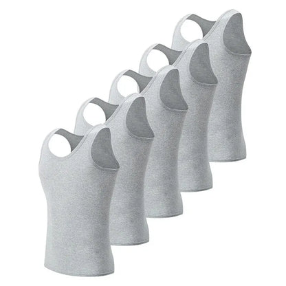 3/5 Pcs European plus-size men's cotton loose plus-size youth fitness sleeveless round neck