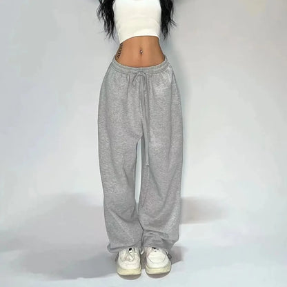 Y2K Baggy Pants Pocket Elastic Waist Oversized Wide Leg Pant Casual Streetwear