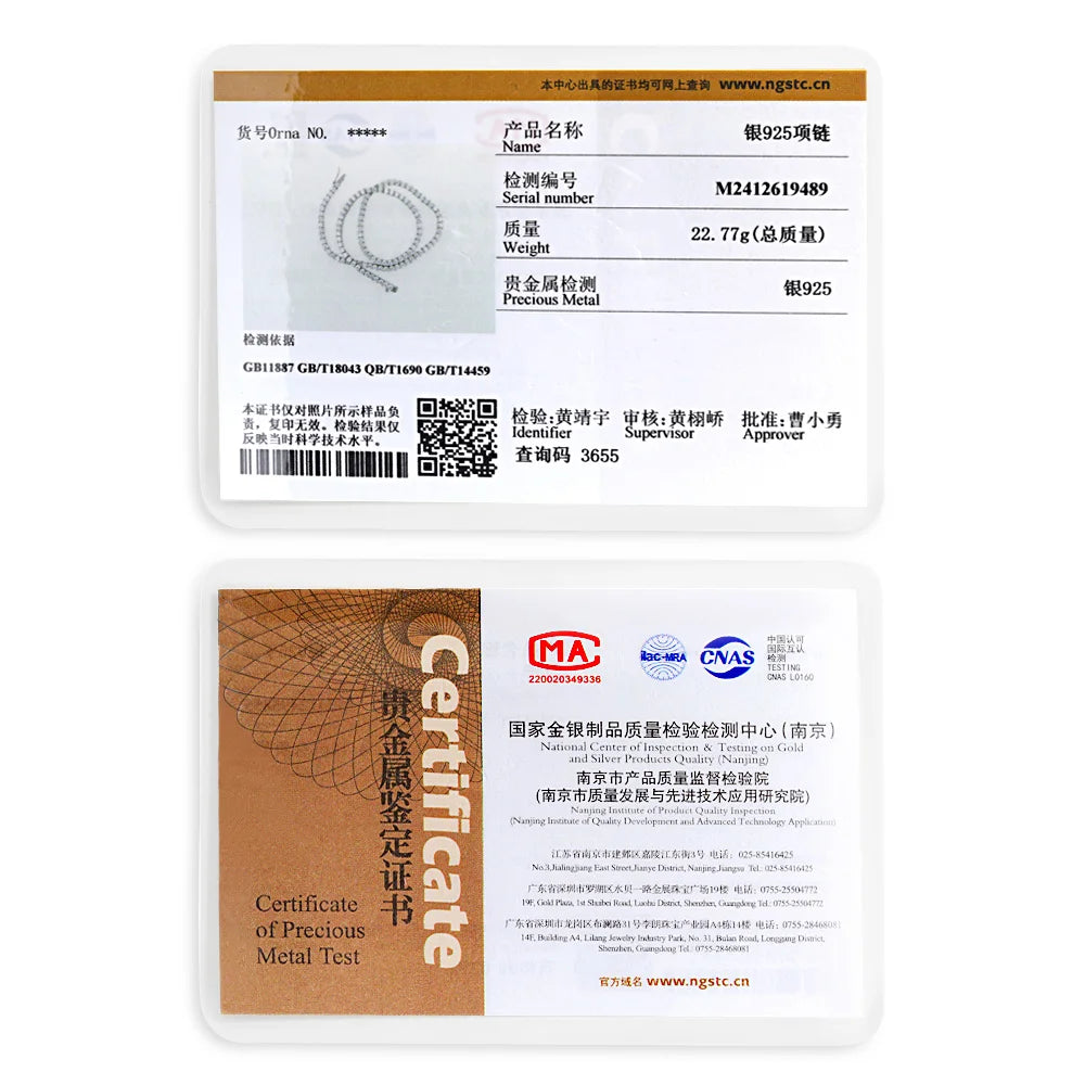 OEVAS 3MM/4MM/5MM/6.5MM Moissanite Tennis Necklace For Women Top Quality 100% 925 Sterling Silver Sparkling Party Fine Jewelry