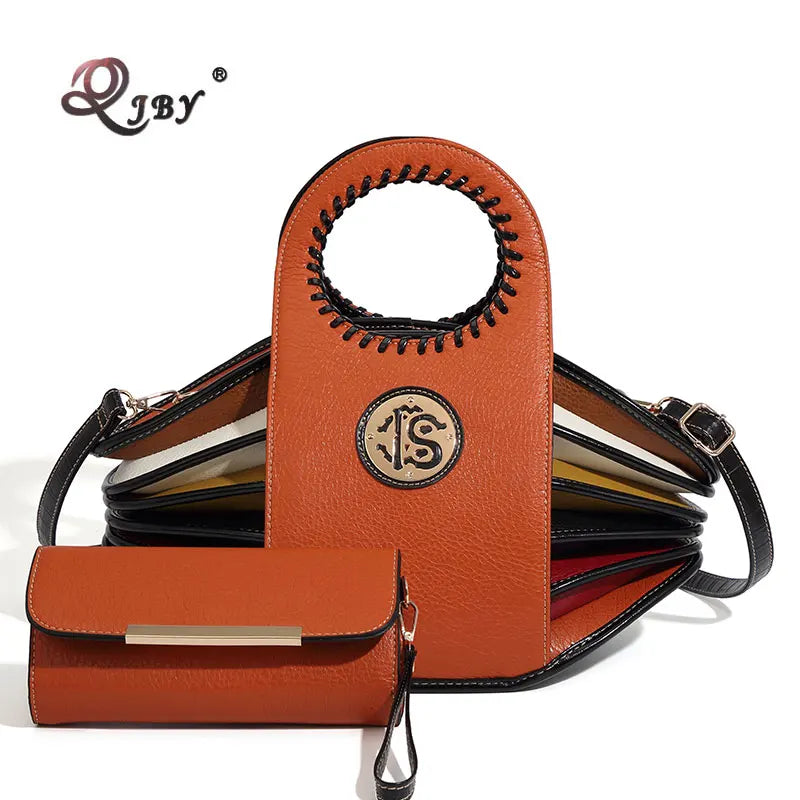 Shoulder Bag High-end Leather Purse Large Capacity Top Handle Crossbody