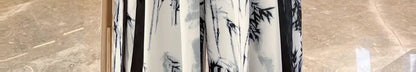 Women's Thin Casual Ice Silk Chiffon Wide Leg Pants Strap Drop Straight Tube Floor Trousers Korean Women