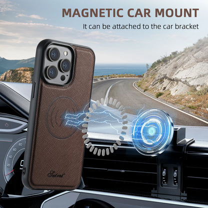 Luxury Leather Magnetic 2-in-1 Card Holder Wallet Phone Case Support Wireless Charging for iPhone 16Pro Max 15Plus 14 13 12