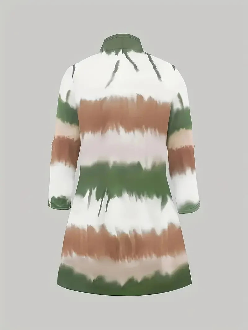 Three-Piece Outfit Tie Dye Top Solid Color Tank Top Elastic Waist Pants Set