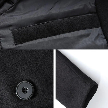 Trench Coat Wool Long Sleeve Winter Slim Fit for Boys Males Adults