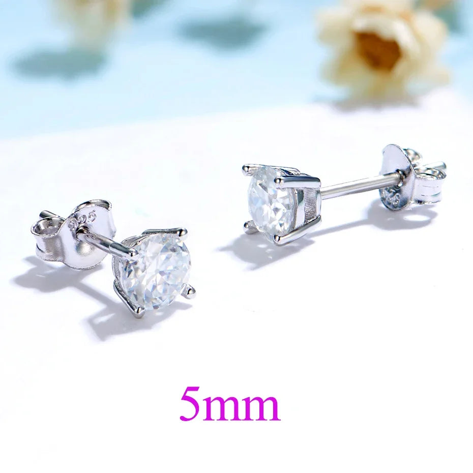 Kuololit GRA14K 10K OEC Moissanite White Gold Stud Earrings for Women Solid Yellow Gold Rose Gold D Color Solitaire Fine Jewelry