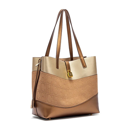 CHCH Women's Large Capacity Tote Bag Spring New Splicing Design Bag
