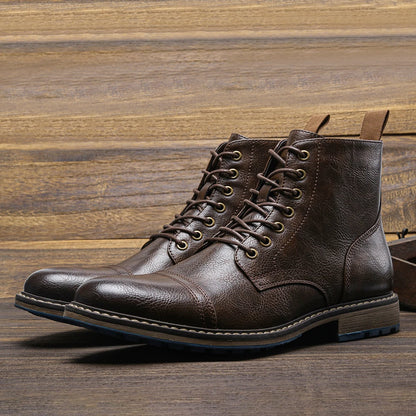 Brogue Chelsea Men Boots 2025 American style Comfortable Fashion Leather Boots