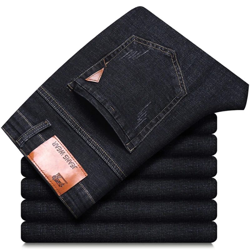 Stretch Slim Fit Pants Comfortable Soft Straight Casual Denim