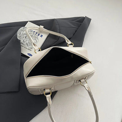 Shoulder Bags for Women PU Leather Female Boston Tote Bag Solid Color Handbags Purse Shoulder Purse Commute Tote Bag