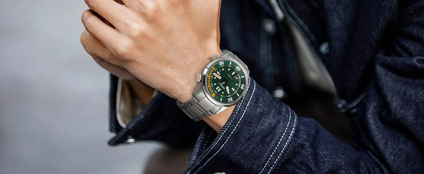 Automatic Dive Watch for Men Super Luminous Original Design 20 ATM Diver Wristwatch Sapphire