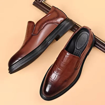 Leather Shoes for Men Wedding Formal Oxfords Business Casual Office Work Shoes for Men Classic Luxury Pointy Men's Dress Shoes