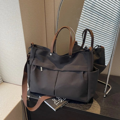 Stylish Nylon Tote Student shoudler Bags for Women Ladies Business Hand-held Briefcase Commuter Tote A4 Laptop High-end Designer