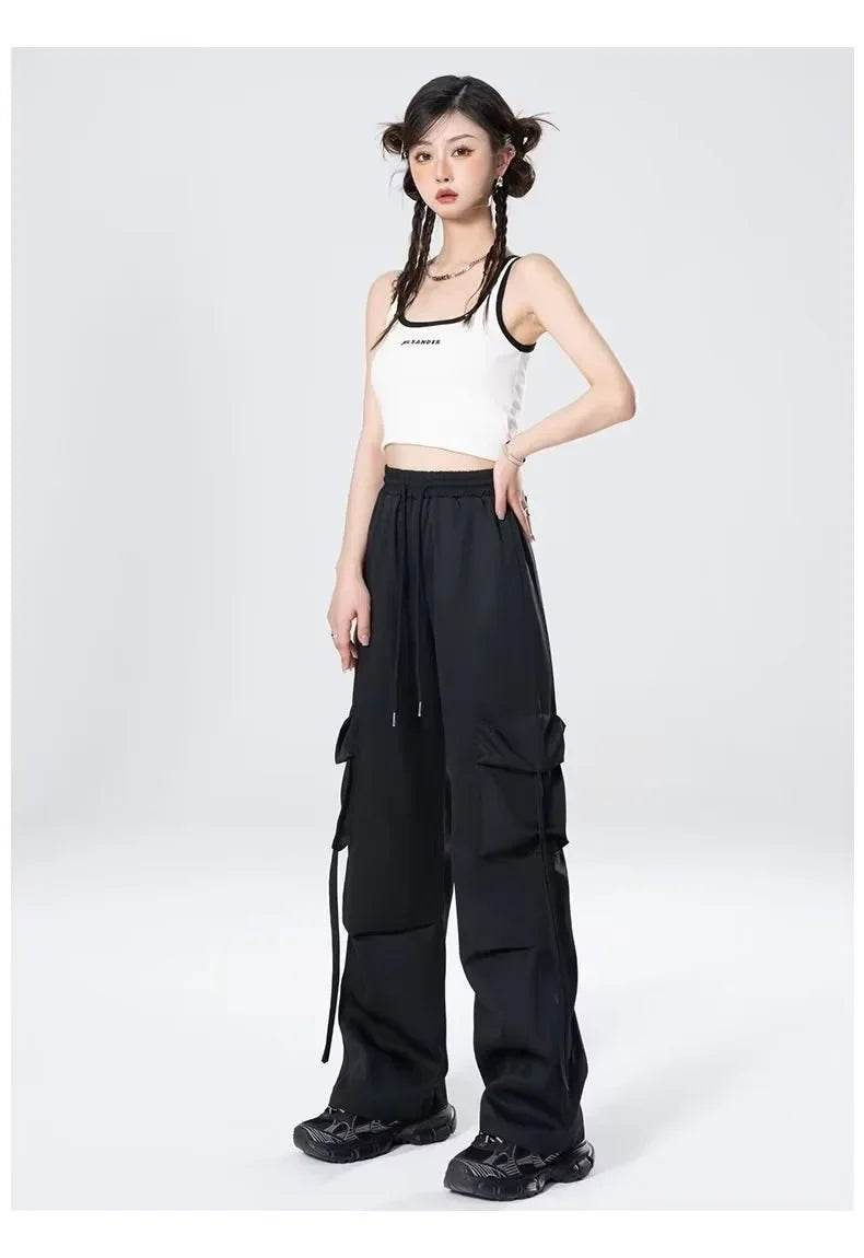 High-Waisted Cargo Pants Sweatpants Umbrella Design For Women