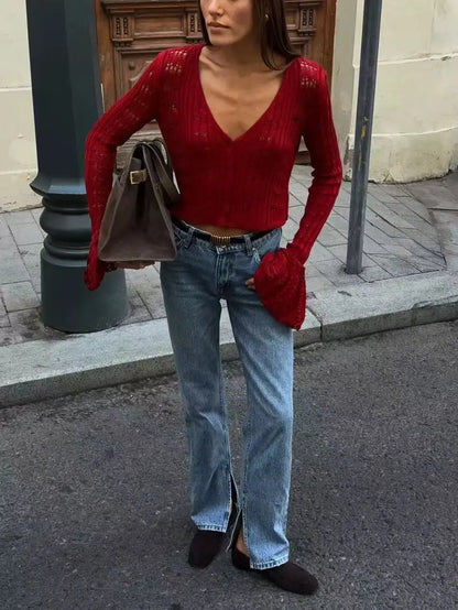 Hollow Knitted Cardigan Women's Solid Long Sleeve V Neck Short Sweater Top Female Crochet Yellow / S White / L White / M Yellow / S-White / L-White / M-White / S-Brown / L-Brown / M-Brown / S-Pink / L-Pink / M-Pink / S-Yellow / L-Yellow / M-Wine Red / L-Wine Red / M-Wine Red / S-Blue / L-Blue / M-Blue / S-