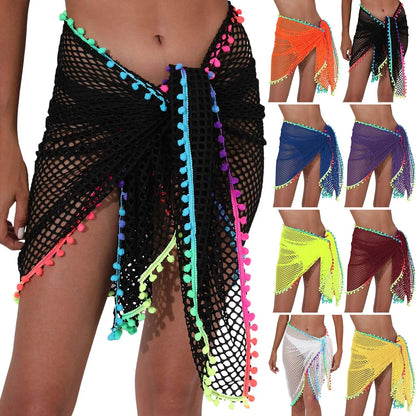 Beach Cover Ups For Women Sarong Sheer Bikini Chiffon Wraps Skirts For Swimwear