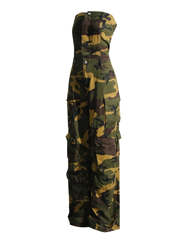 Cargo Jumpsuits Starpless Sleeveless High Waist Spliced Pockets Streetwear Camouflage / S Camouflage / XL ARMYGREEN / S Camouflage / S-Camouflage / XL-ARMYGREEN / S-ARMYGREEN / M-ARMYGREEN / L-ARMYGREEN / XL-Camouflage / M-Camouflage / L-
