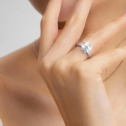 BXINY 4CT Emerald/Radiant Cut Full Moissanite Rings S925 Silver for Women Rectangle Diamond Wedding Bands Gifts Jewelry With GRA