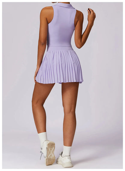 2 Pieces Sports Set for Women Yoga Suit Sportswear Fitness Top Sports Short Skirt Gym Push Up Workout