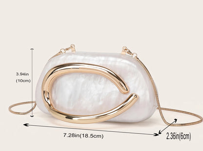 Luxury Evening Banquet Clutch Bag Bride Metal Shoulder Wedding Purse Party Crossbody Handbag