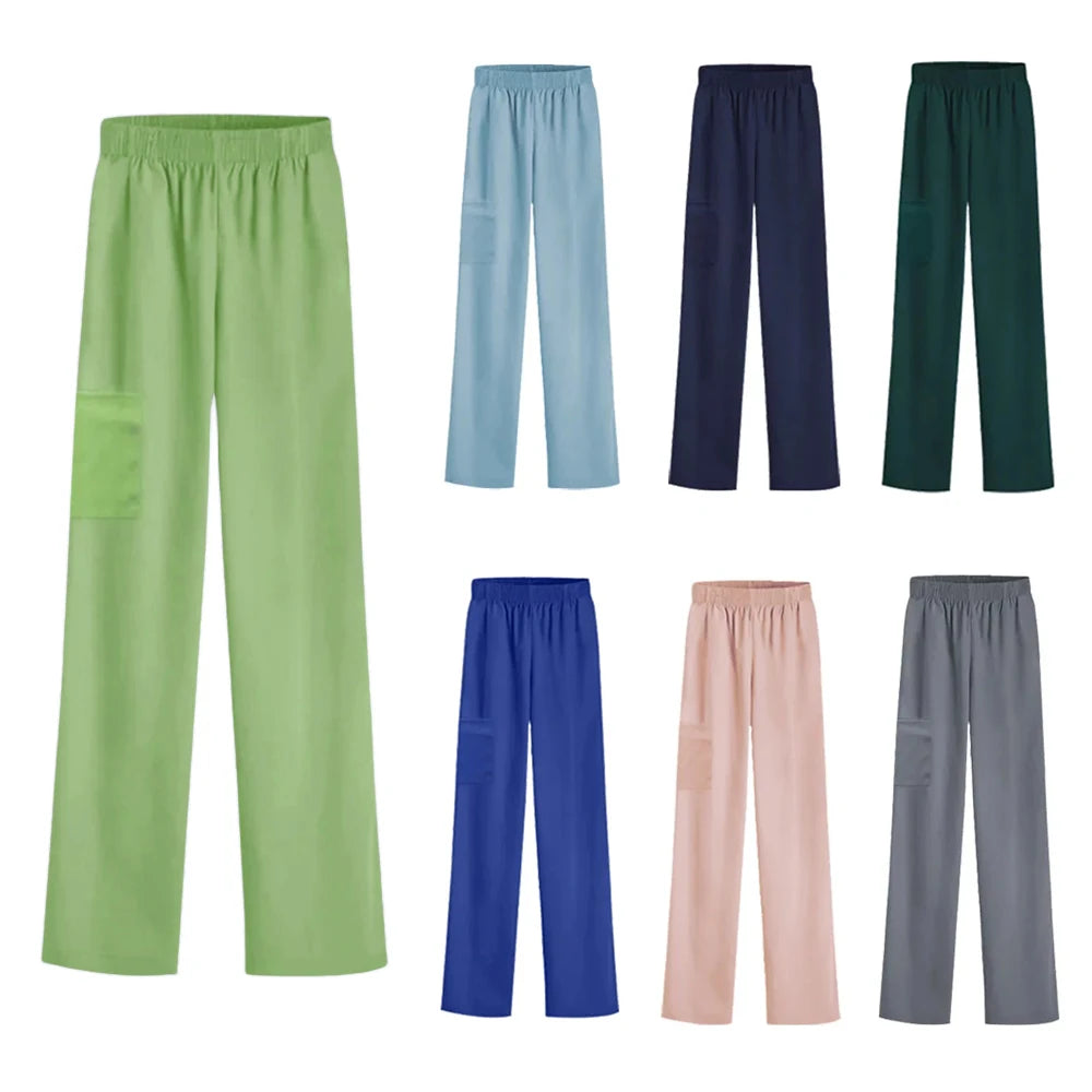 Solid Color Soft Medical Uniform Bottoms Men's and Women's Medical Workwear Pants Nurse Accessories Scrub Bottoms