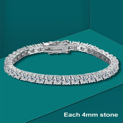 Real Moissanite Tennis Bracelet for Women Men 2.5-6.5mm Lab Diamond Bangle with Certificates 925 Sterling Silver Fine Jewelry