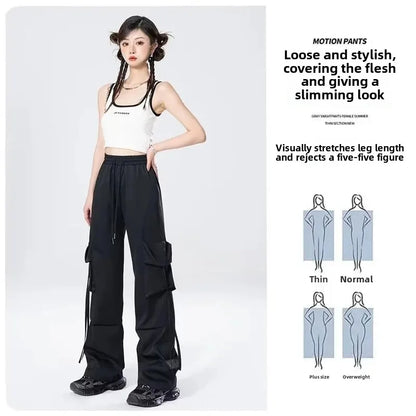 High-Waisted Cargo Pants Sweatpants Umbrella Design For Women