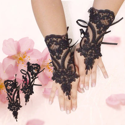 Fingerless Gloves Lace White Black High Quality Gloves