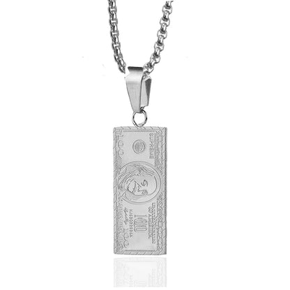Hip-hop Accessories Party Gifts Dollar Pendant Men's Fashion Necklace,Birthday Gifts, Small Bills Valentine's Day