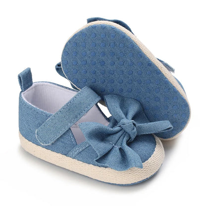 Non-Slip Casual Shoes with Delightful Bowknot Design for Baby Girls 0-18 Months