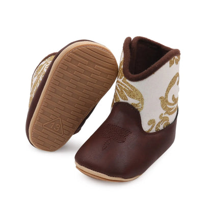 Baby Boots Made Of Soft PU and High-quality Cotton Short Boots With Rubber Soles and Anti Slip Baby