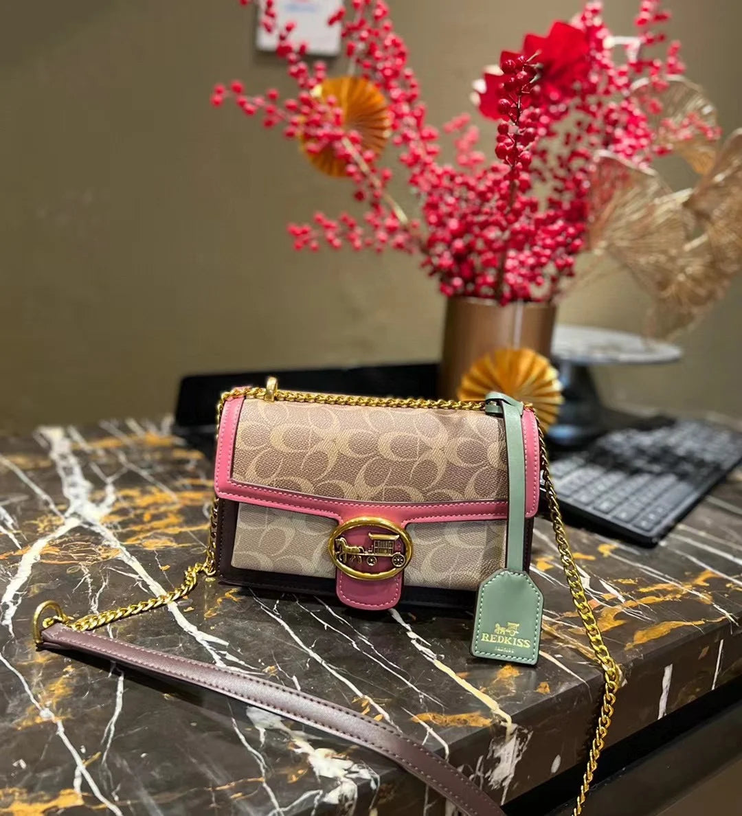 Light luxury women's high-end color contrast single shoulder underarm bag