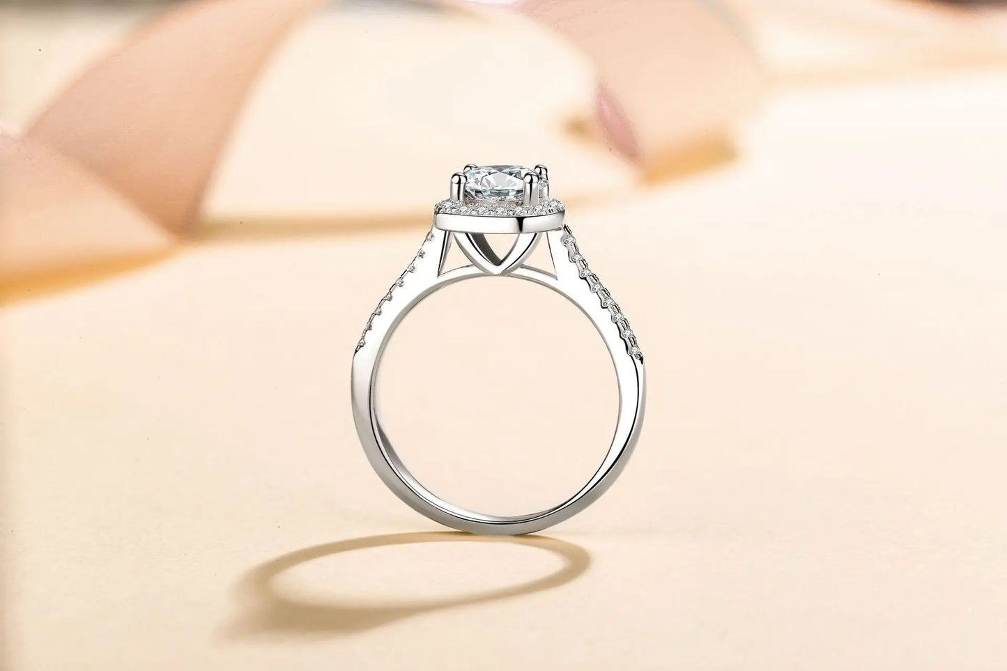 100% 18K Real Platinum PT950 Ring Women's 1 Carat Moissanite Square Package Four Claw Diamond Ring GRA Cartificate Fine Jewelry