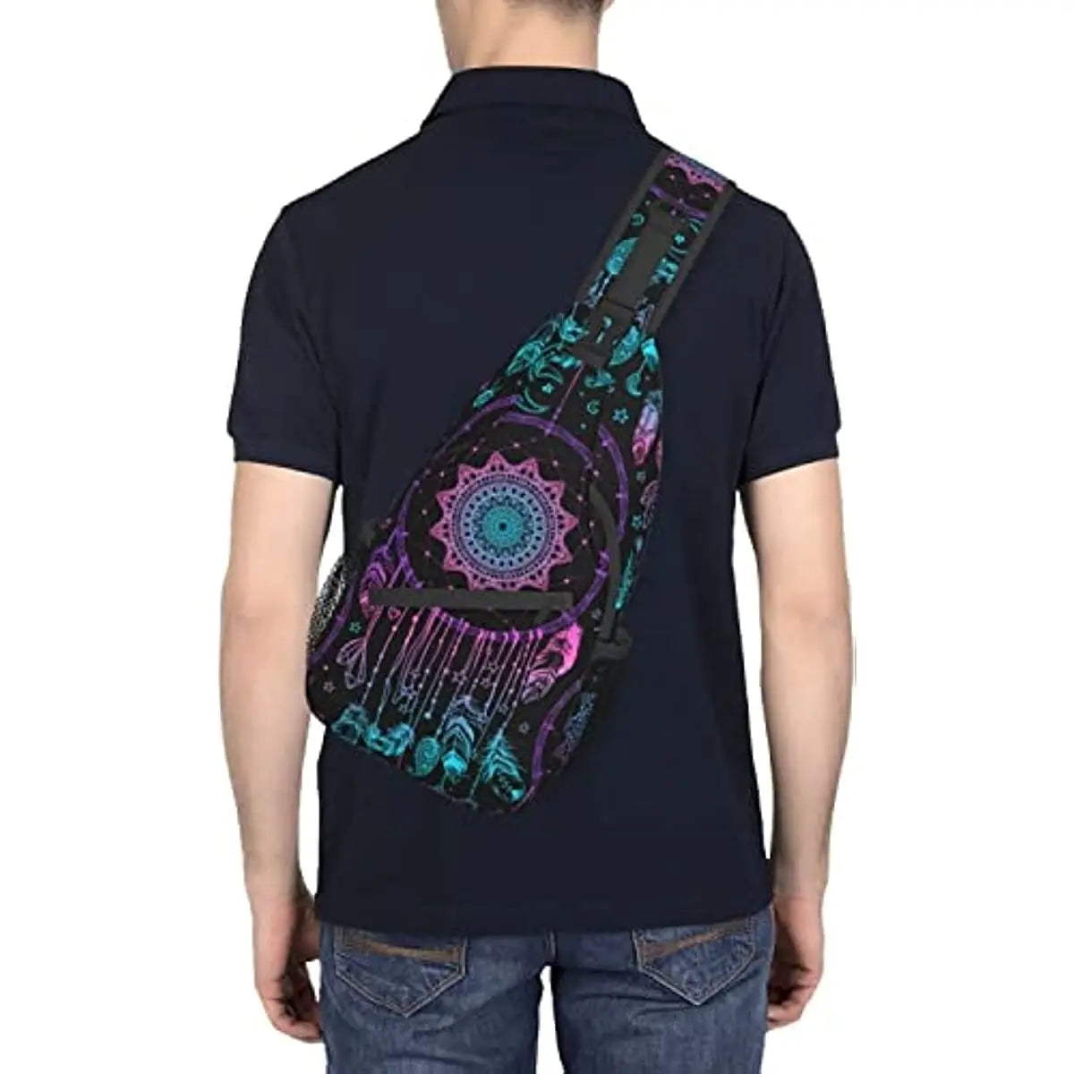 Sling Bag Watercolor Boho Dreamcatcher Daypack Crossbody Shoulder Backpack