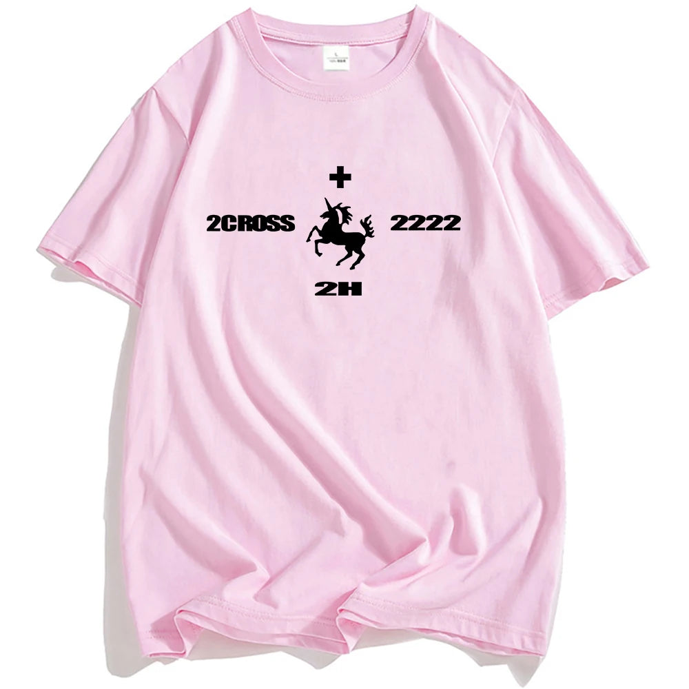 2hollis Rapper Grunge Unisex Streetwear Summer Short Sleeve T-shirt Loose Hip Hop Male T Shirt O-neck Fashion Men Women Tshirts