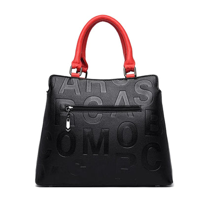 2-layer pockets Letter Printing Luxury Handbags Women Leather Bags Vintage Ladies Shoulder Crossbody Bags for Women Tote Bag