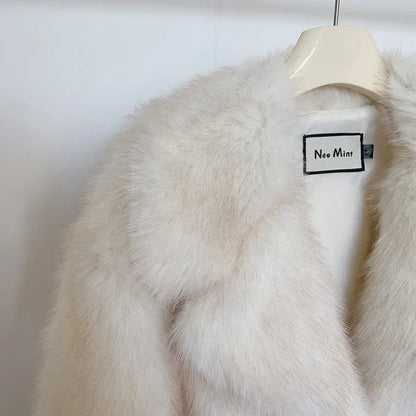 Winter Fur Coat Women Short Lazy Wind Fox Fur Jacket Cropped Fluffy