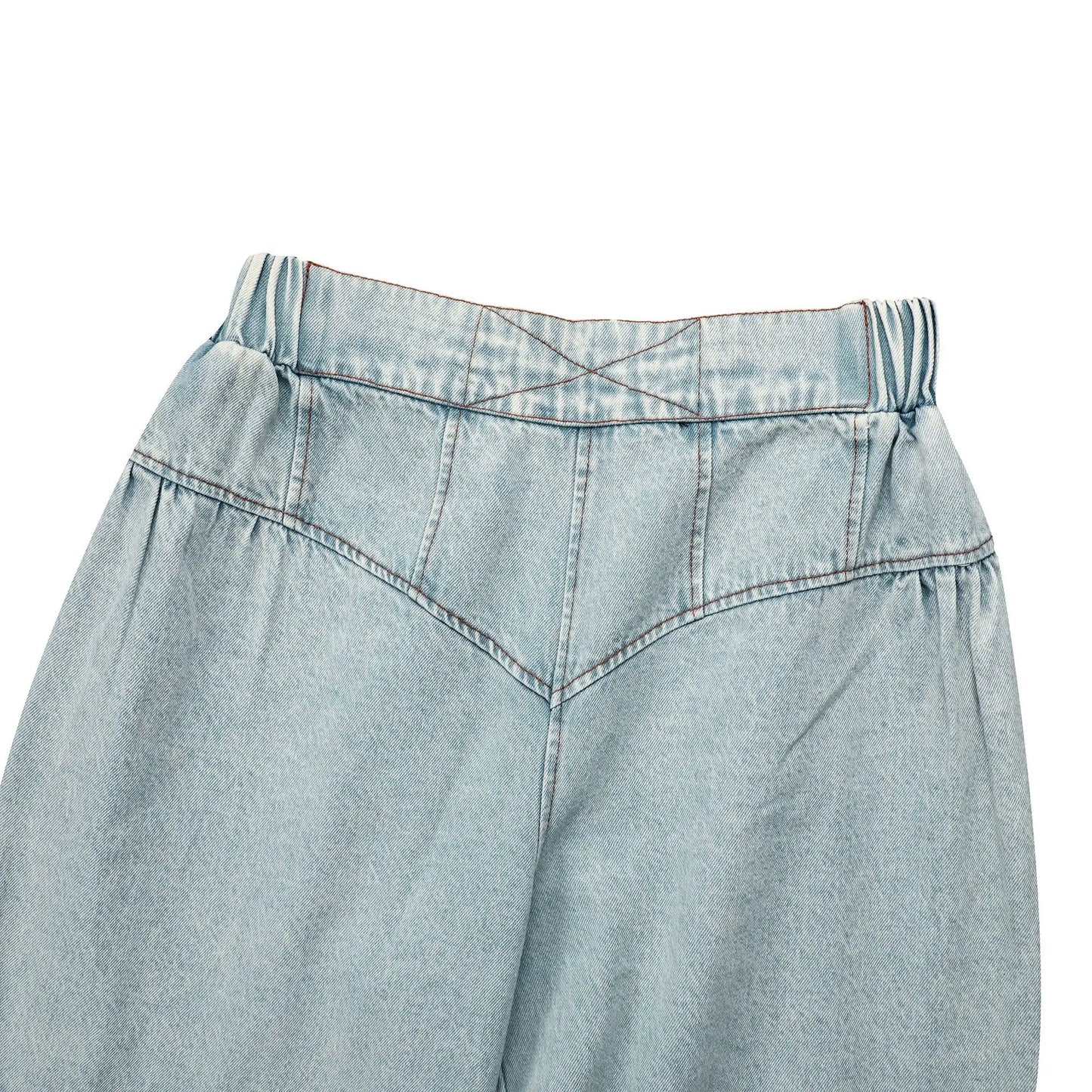 Comfortable Casual Solid Color Sleeveless Jeans Set Loose Long Straight Pants Two Pieces