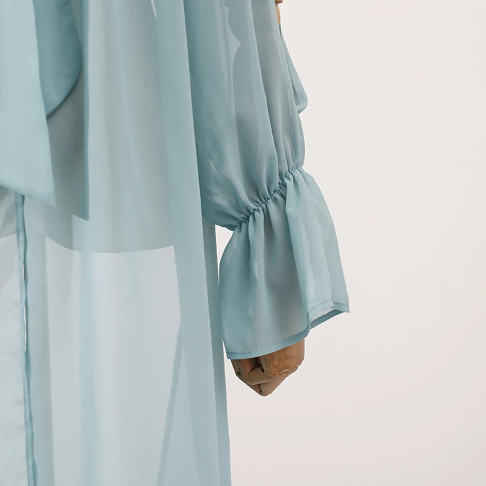 Chiffon Blouse Ladies Off shoulder Lantern Long Sleeve Design Top