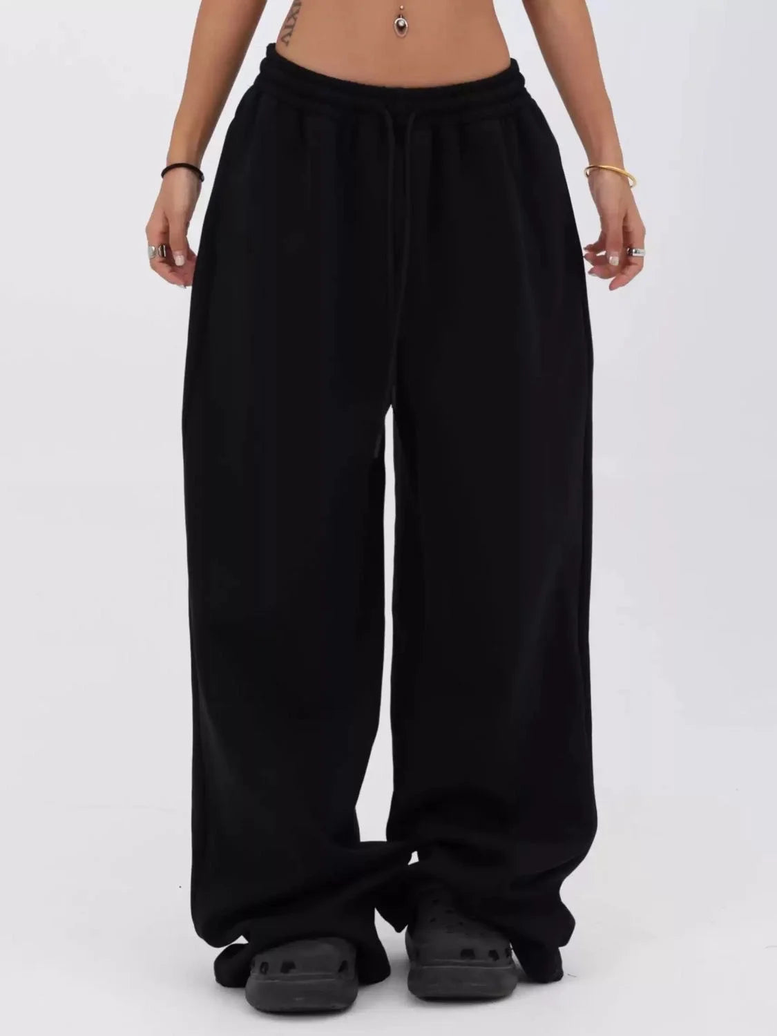 Y2K Baggy Pants Pocket Elastic Waist Oversized Wide Leg Pant Casual Streetwear