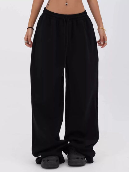 Y2K Baggy Pants Pocket Elastic Waist Oversized Wide Leg Pant Casual Streetwear