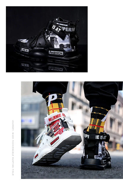 Men Shoes High Quality Sneakers Platform Breathable Lightweight Red Basket