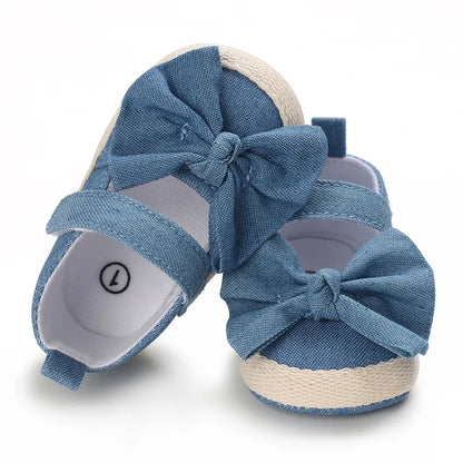 Non-Slip Casual Shoes with Delightful Bowknot Design for Baby Girls 0-18 Months