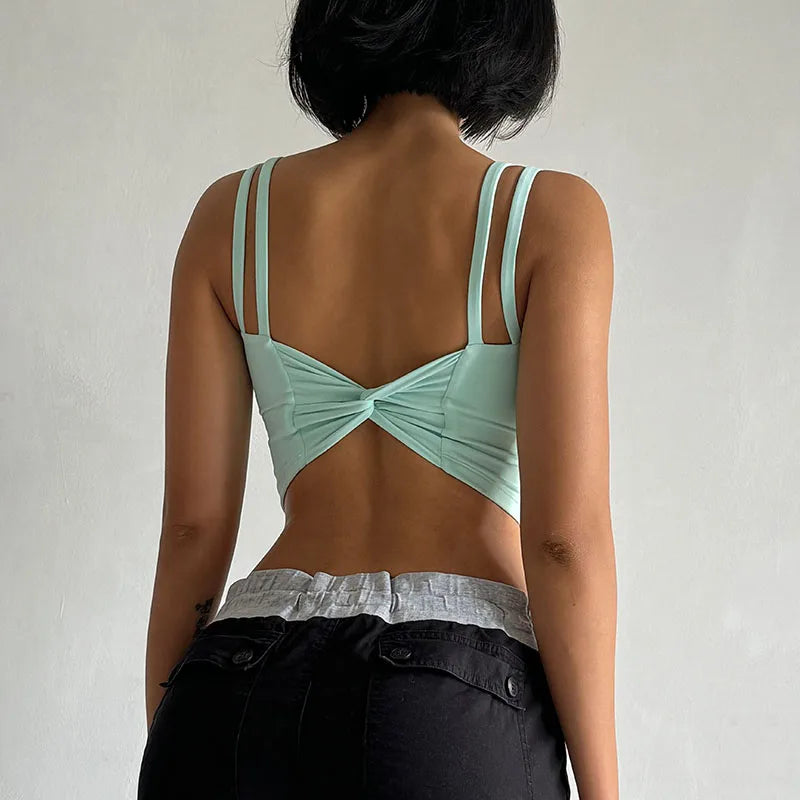 Women's Sports Bras Fitness Top, Push Up Fixed Pad, Yoga Bra, Back knotted Underwear, Running Vest, Gym Tops