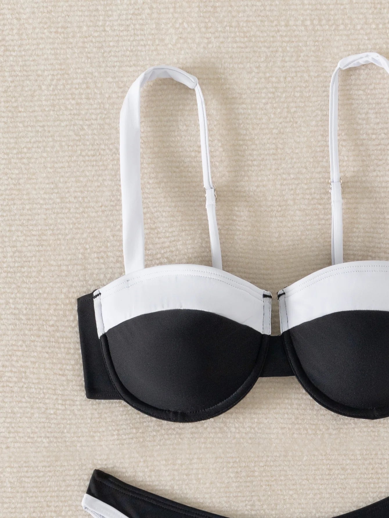 2-piece Swimsuit Underwire Push Up Bikini Set Suspender Backless Bathing Suit