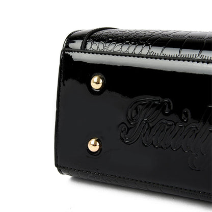 Luxury Patent Leather Handbags for Women Designer Crocodile Pattern Women's Shoulder Crossbody