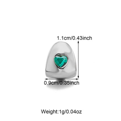 1PCS Hip Hop Single Teeth Grillz For Men Women Gold Silver Color Copper Grillz