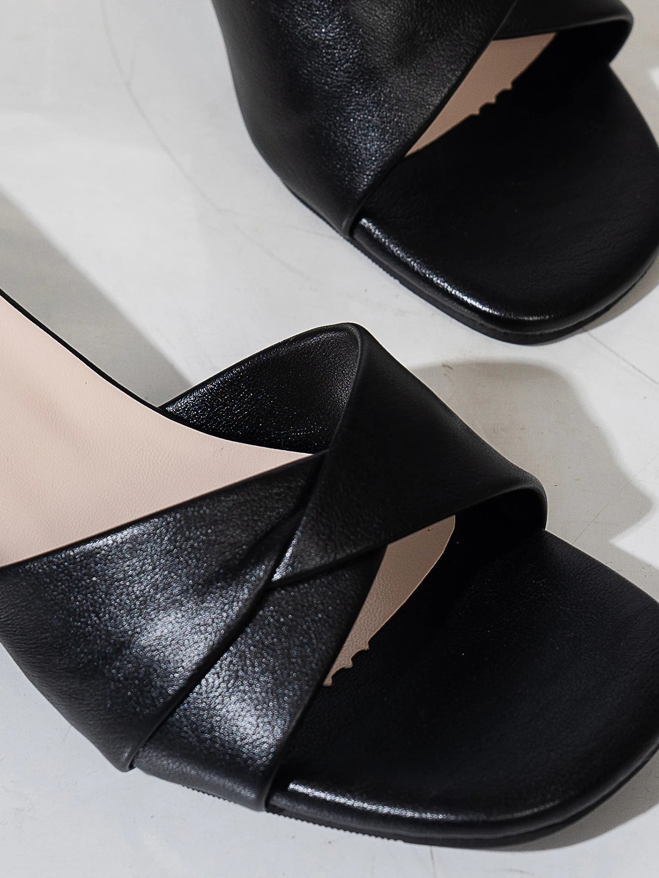 Fashion Open Toe Solid Color Surface Versatile Candy Color Square Heel Slippers Women's Sandals