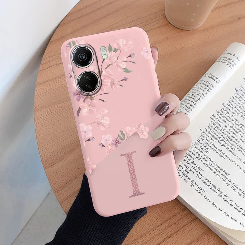 For Redmi 13C Case Cute Flowers Letters Shockproof Soft Silicon Protector Coque For Xiaomi Redmi 13C Phone Cases Redmi13C Funda